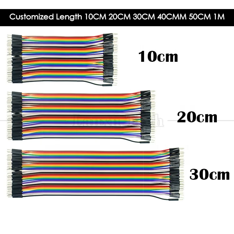 Lot De 40 Câbles Dupont Femelle-femelle (80 Broches) - Longueur 11 Cm, Pas 2.54 Mm - Pour Arduino, Raspberry Pi, Breadboard - 4