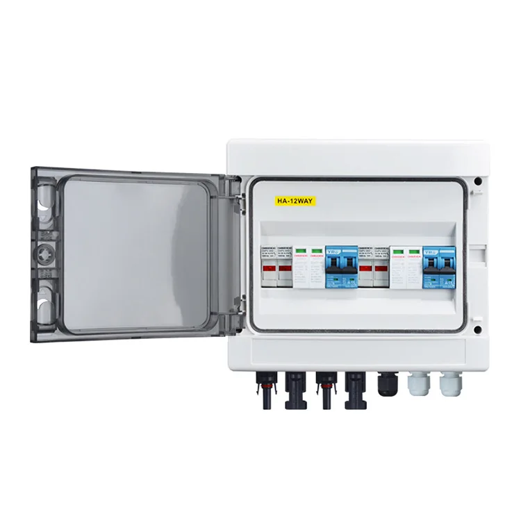 DC 500V/1000V Photovoltaic Combination Box Waterproof Dustproof Indoor/Outdoor Plastic Power Distribution Box for Solar DC