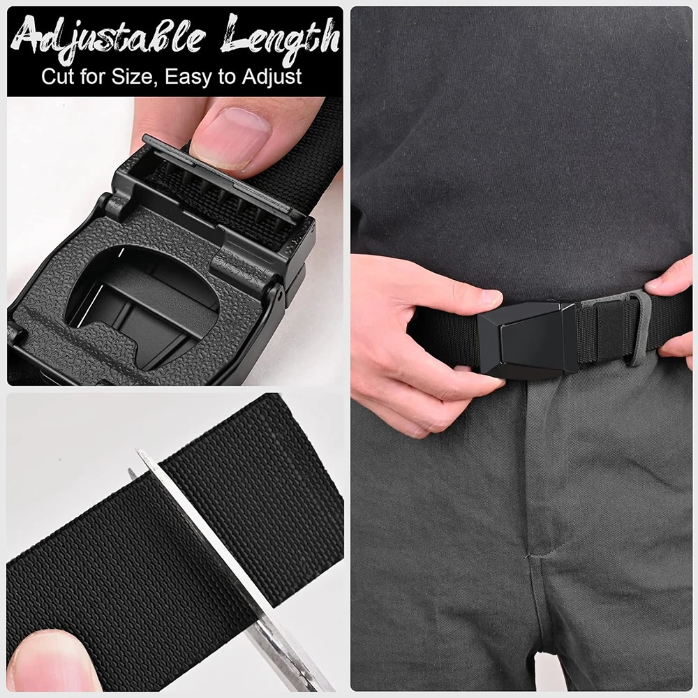 Lightweight Adjustable Training Men's Belt Durable Tactical Stretch Web Nylon Belt with Quick Release Buckle