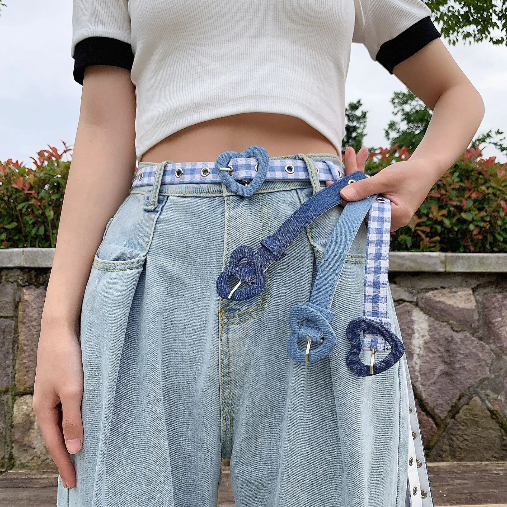 Love Heart Buckle Women Pants Belt Ins Style Plaid Summer Girls Jeans  Waistband - Buy Women Belt,Pants Belt,Waistband Product on Alibaba.com