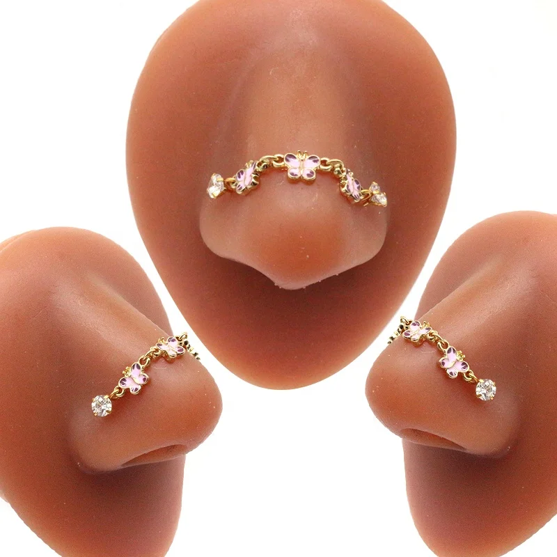 Gaby New Design Butterfly Chain Nose Ring Bulk for Women