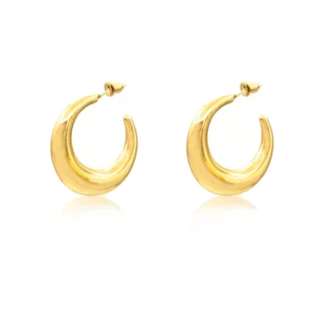 Hot Selling Jewelry 2023 Earrings Huggies Earrings 18k Gold Smooth Earrings For Women