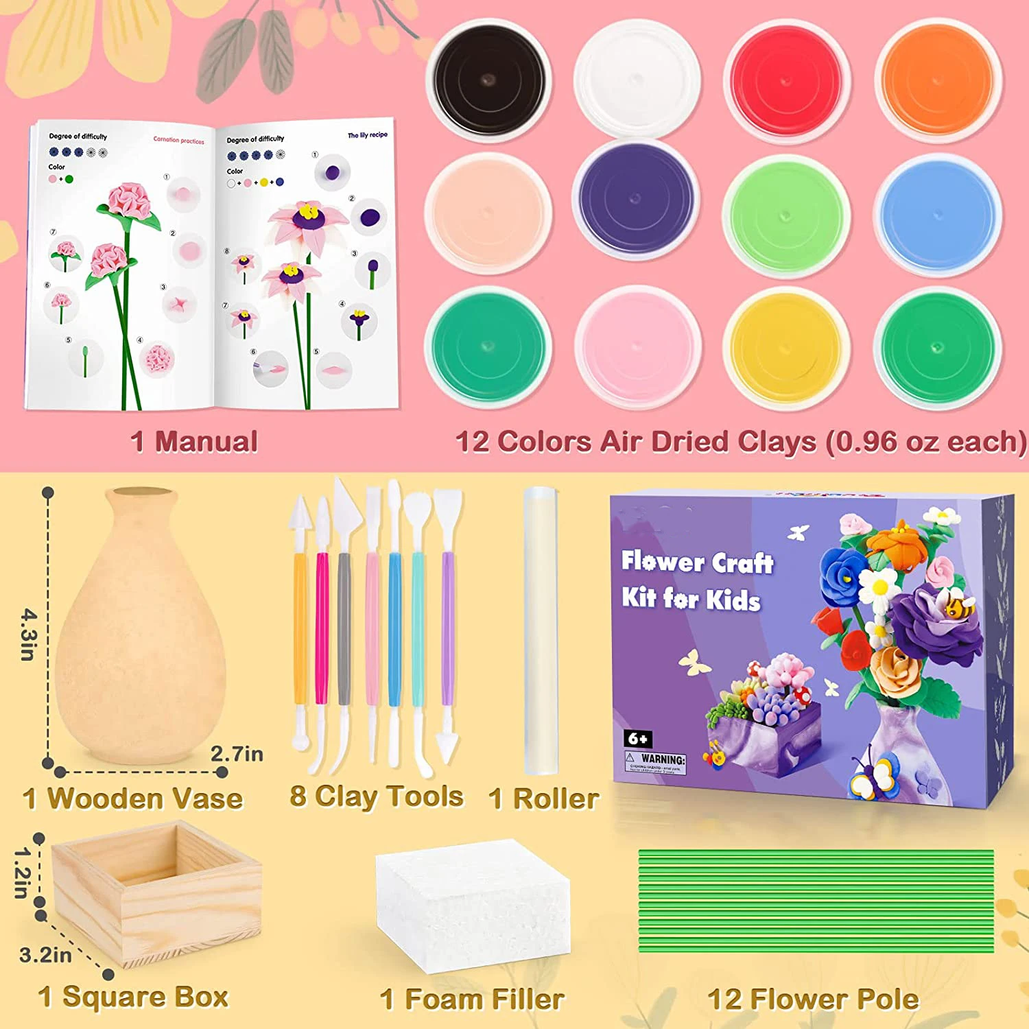 diy-modeling-clay-kit-with-one-set-of-tools-make-your-own-clay-flower