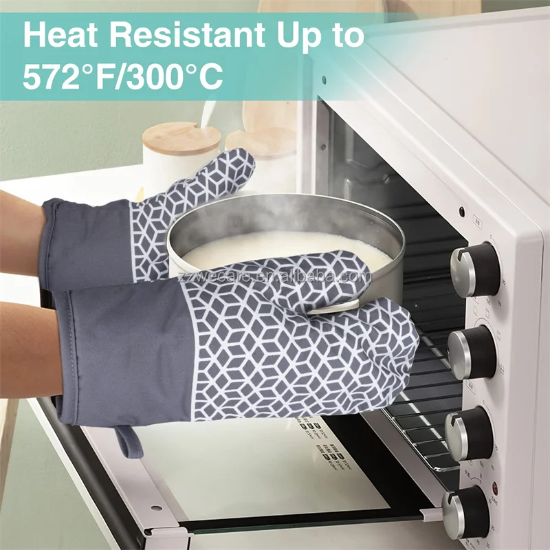 Cotton Lining Cooking Bbq Pot Holders Heat Resistant Mitten Kitchen ...