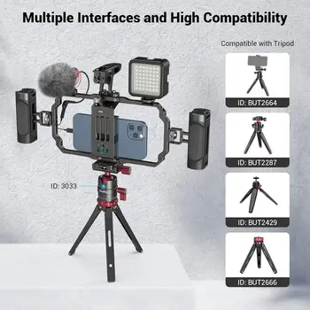SmallRig Universal Phone Video Rig Kit for iPhone 15 14 13 12 Pro Max, Aluminum Handheld Phone Cage with Handles, Video product image