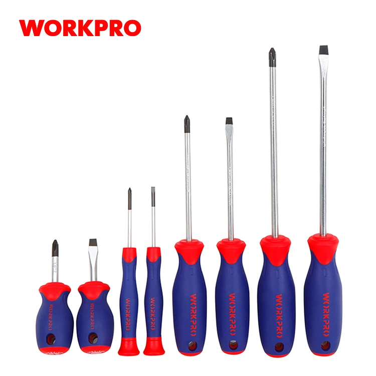 WORKPRO 8PC  Magnetic Screwdriver Set Multi-Bit Screwdriver High- Strength Bits Phillips Slotted Torx Screwdriver