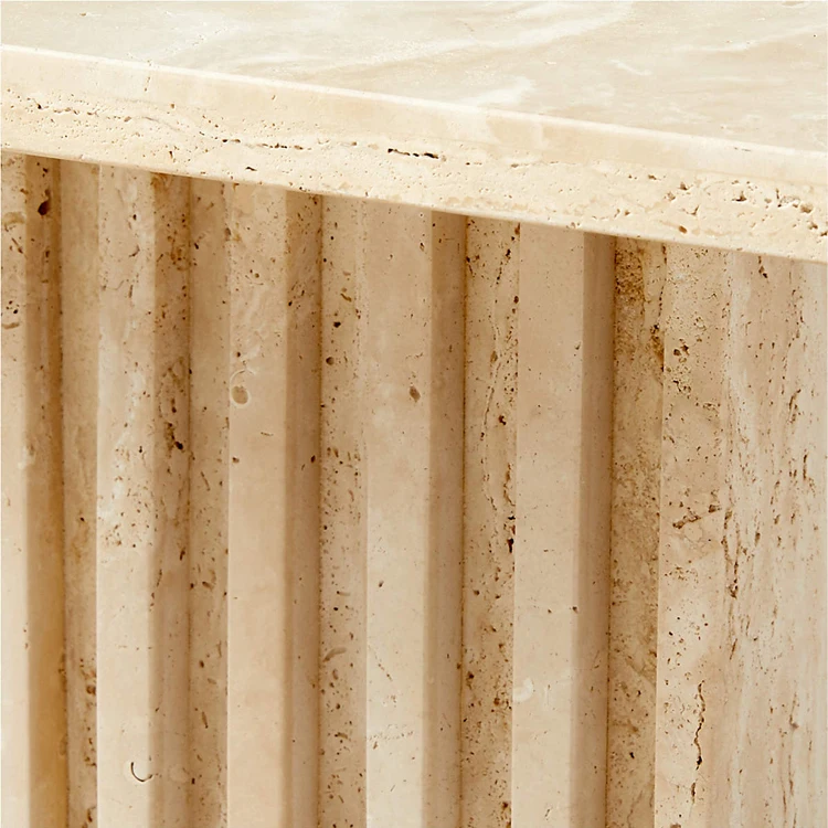 Distinct Stone Tables Carved Base on Sale Italian Marble Table Top Pedestal Limestone Roman Travertine Stone Coffee Table