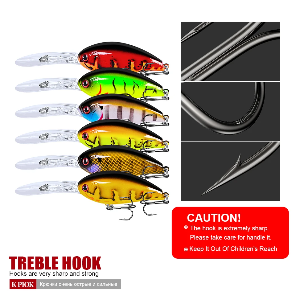 Floating Crankbait Top Water Fishing Lure 11.5cm 17.5g Pike Bass Lure
