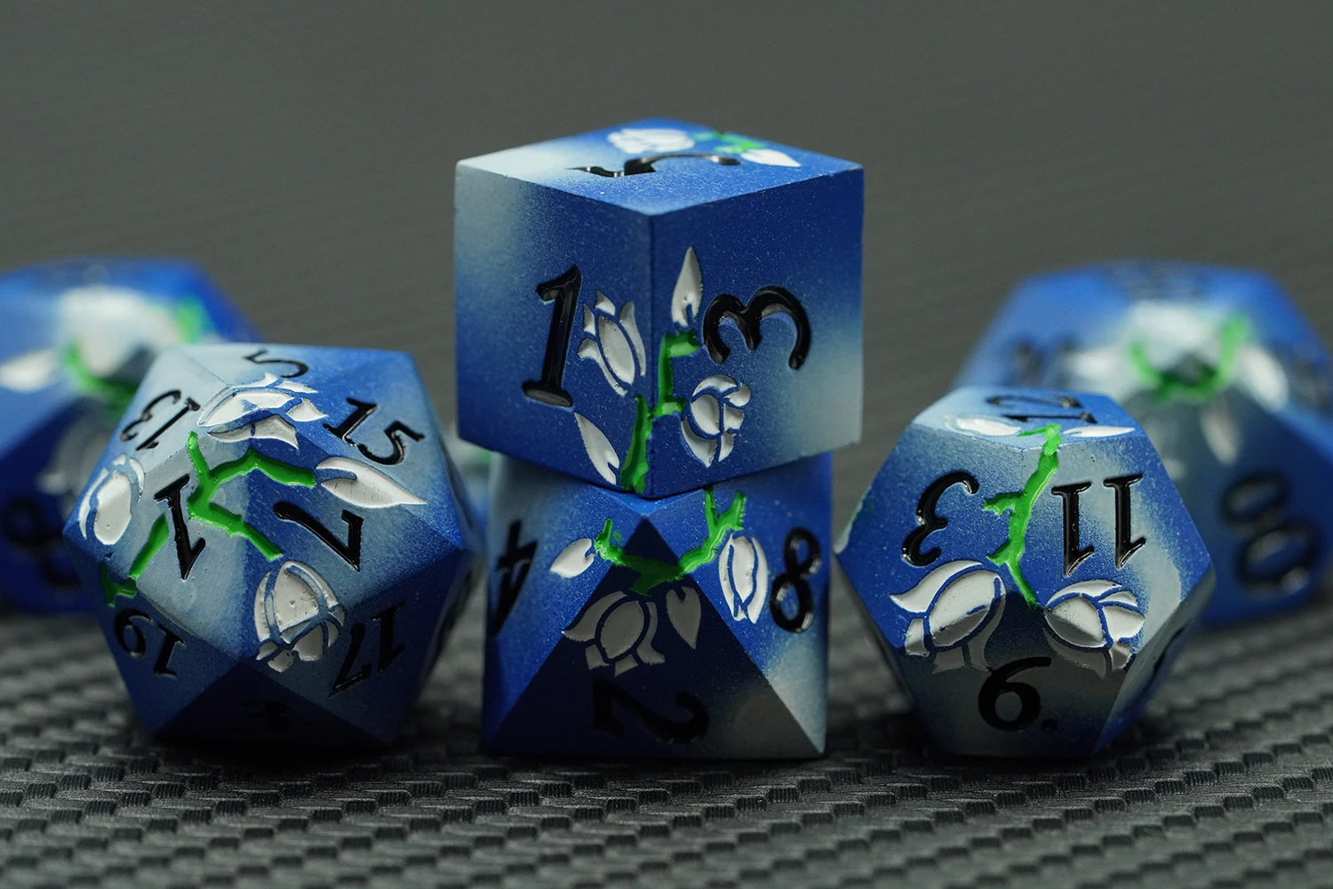 7pcs Metal D20 Polyhedral Dice Set Colorful Flower Rose Design Zinc Alloy Rpg Games Table Board for Role Playing Dnd RPG manufacture