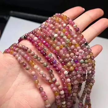 Customization Wholesale Colorful Tourmaline 108 Rainbow Crystal Beads Bracelet