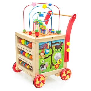 Factory Direct Sales Multifunctional Wooden Infant and Toddler Stroller Kids' Baby Toy Car with Musical Feature New Arrival