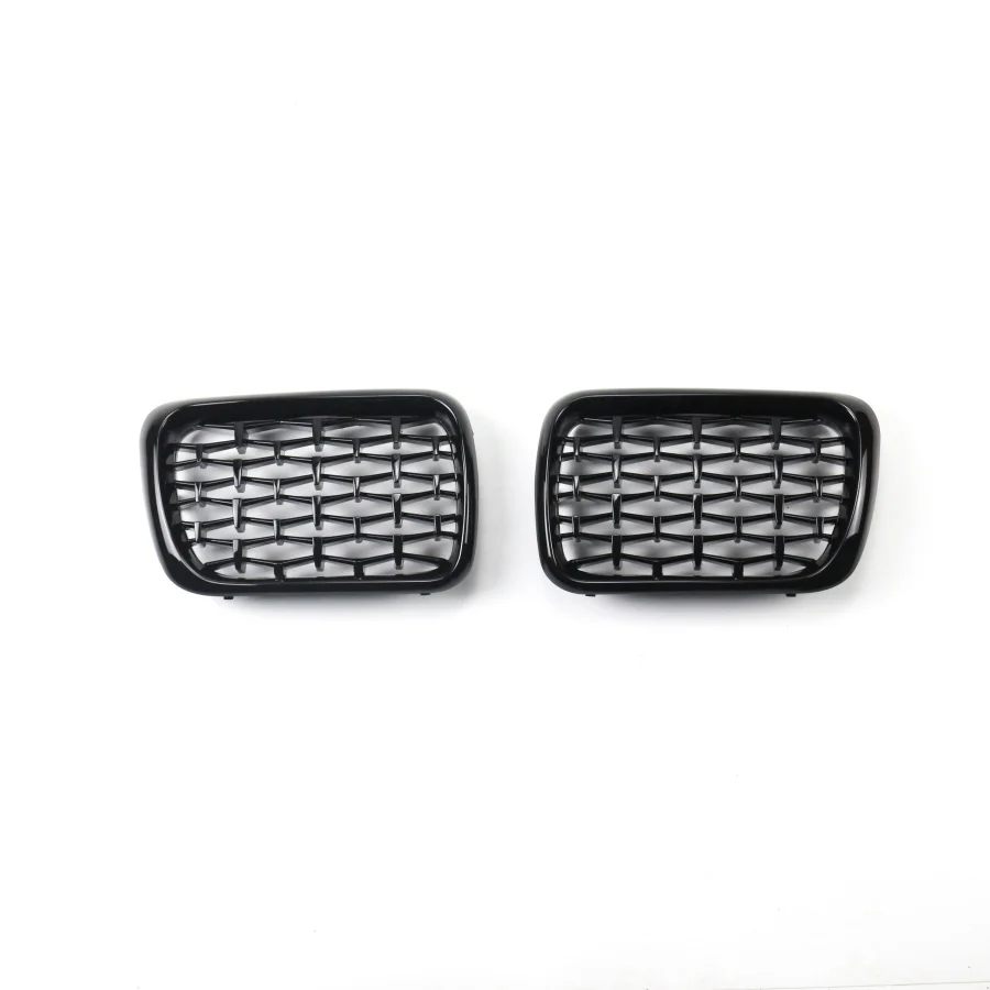 TIYPEOR Diamond Style Car Replacement Front Bumper Grille ABS Black Grill for Bmw 3 Series E36 1997 1998 1999