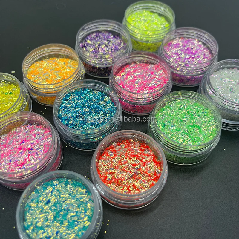 product bubble beads glitter with shaker lid craft glitter sequins for epoxy resin slime tumblers nailpainting arts 12 colors-5