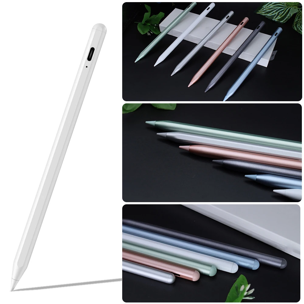 Wholesale Aluminum Alloy Universal Stylus Pen for IPad/Tablet/Phone, Type-C Charging 130mAh Battery 8-10H Working Time OEM/ODM