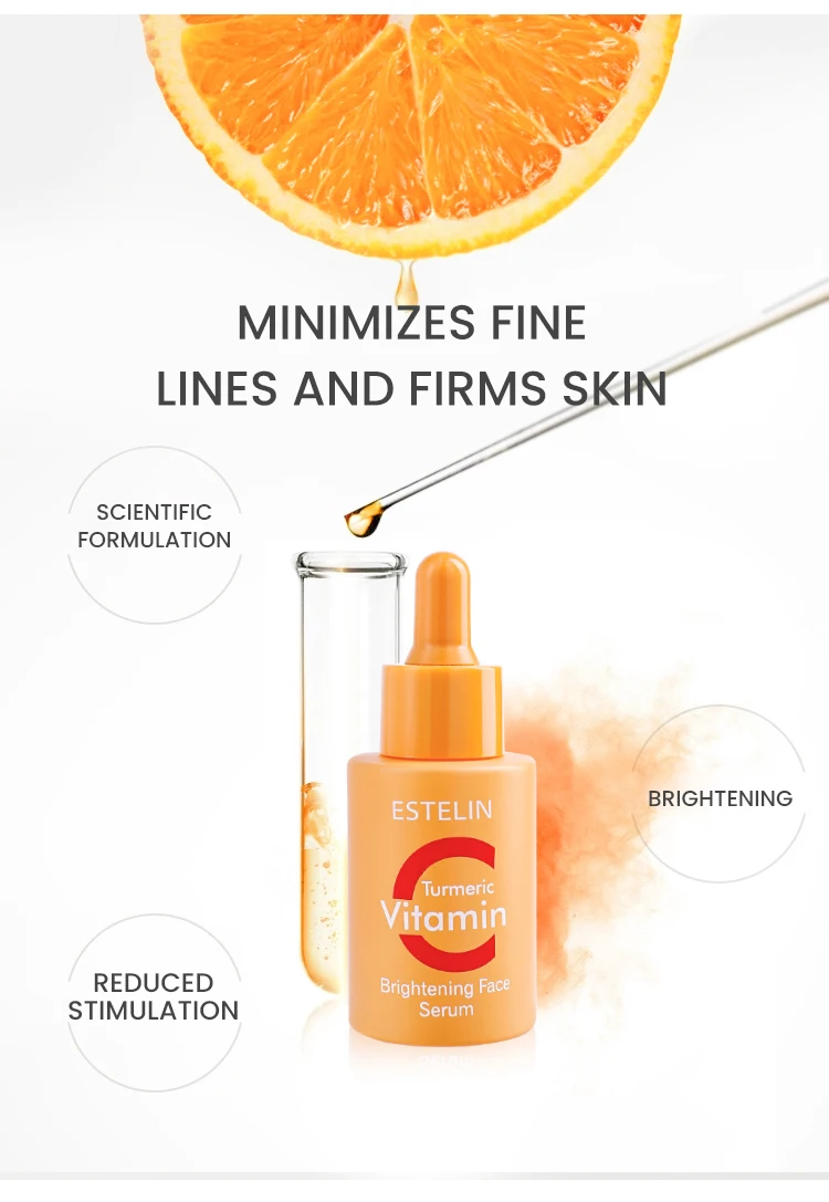 Wholesale ESTELIN Skin Care Brightening Vitamin C Turmeric Face Serum 30ml