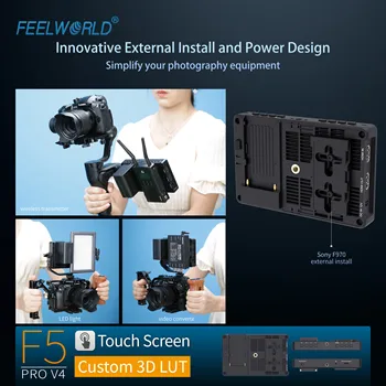 FEELWORLD F5 Pro V4 On-Camera Monitor with Sunshade, Anti-Glare for Outdoor Shooting, Easy Install, Factory Direct Supply detail image