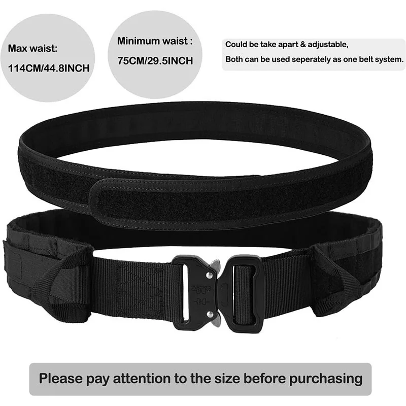 Quick-release Buckle Adjustable Tactical Belt with Accessories Camping and Everyday Use Mountaineering High Duty Belts