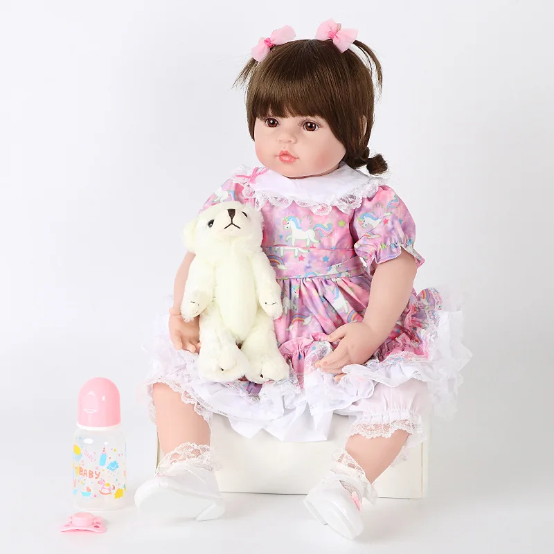 Reborn shops Baby Doll 23 Inches Full Body Vinyl Silicone Toddler Girl Doll With Cloth