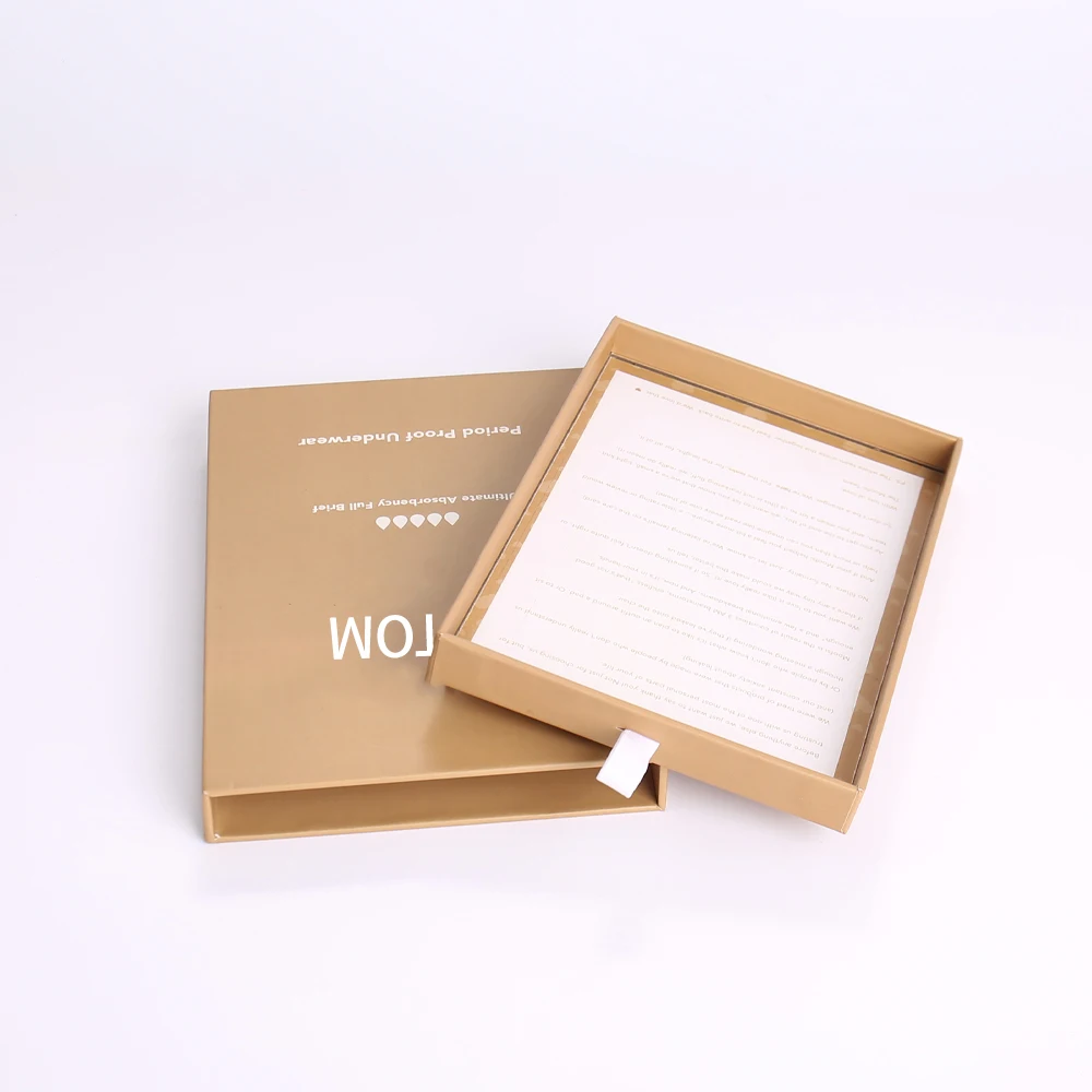 Scatola personalizzata con cassetto, artigianale e di alta gamma, per accessori da regalo con nastro, scatola rigida scorrevole di lusso per biancheria intima