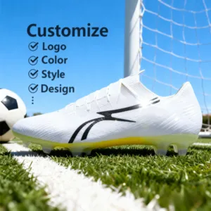 Factory Custom Oem Leather Football Cleats Lightweight Breathable Outdoor Training Soccer Cleats