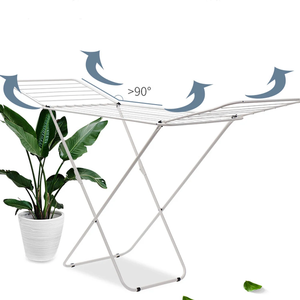 Foldable Iron Clothes Drying Rack Saves Space Portable Dryer