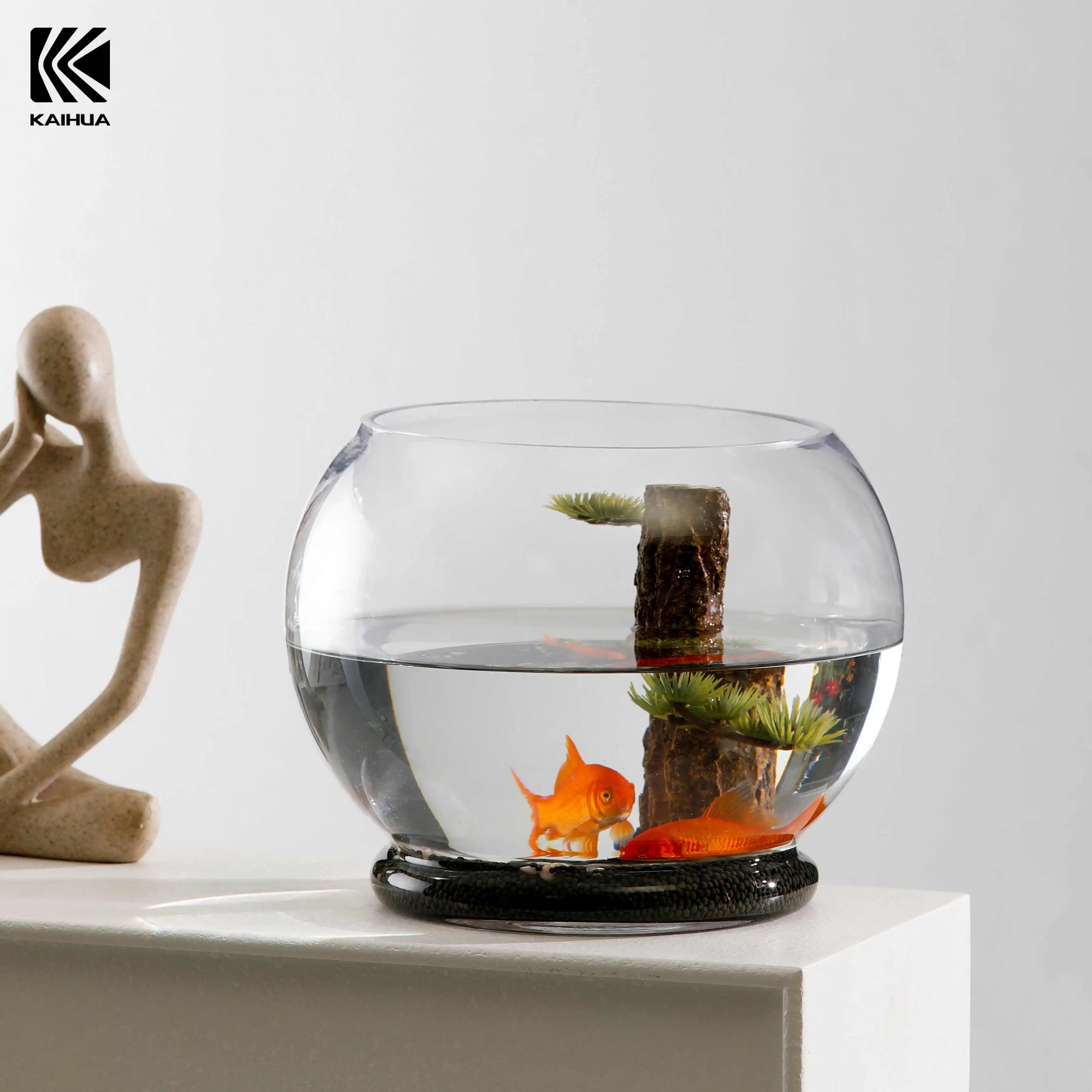 Прозрачный Ландшафтный маленький аквариум круглый мини-резервуар Настольный многоцелевой гидропонный