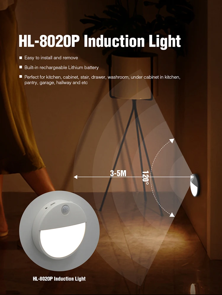 Energy Saving Book Light LED Night Lamp Motion Sensing Wardrobe Under Cabinet Lighting Human Induction Light
