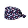 T009 Cappellino con laccetti e stampa ananas blu navy