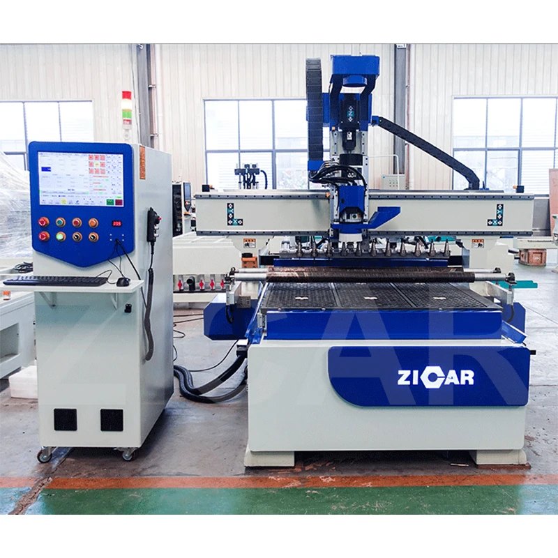 ZICAR 5 Axis Wood Cnc Router Automatic Loading Unloading Atc Cnc Router Machine1325 Wood Furniture Machine for Nepal