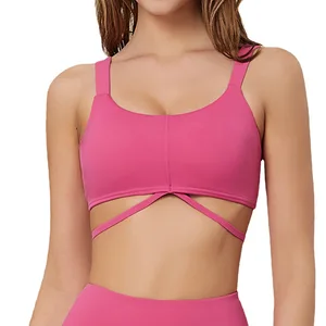 TOPKO Gather Beautiful Back Sports Underwear Female Nude Feeling Yoga Bra Outside Wear Dance Running Fitness Yoga Clothes Top