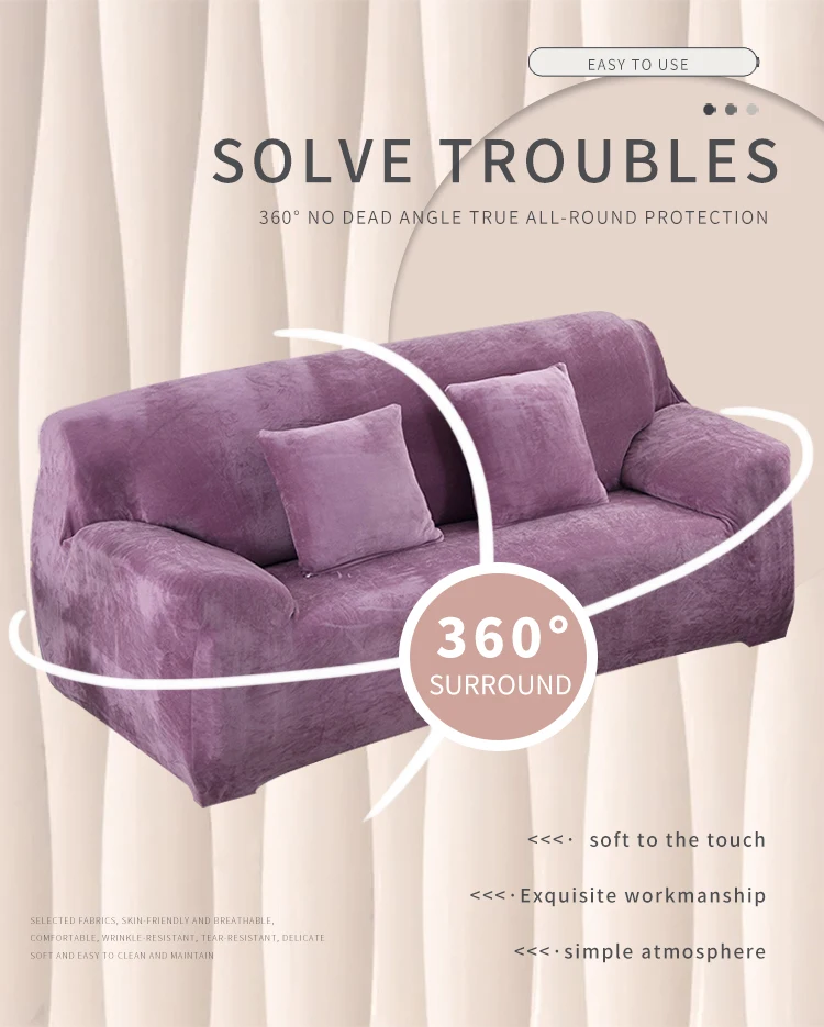 Wish Hot Velvet Sofa Cover Wholesale Elastic Protective Sofa Cover