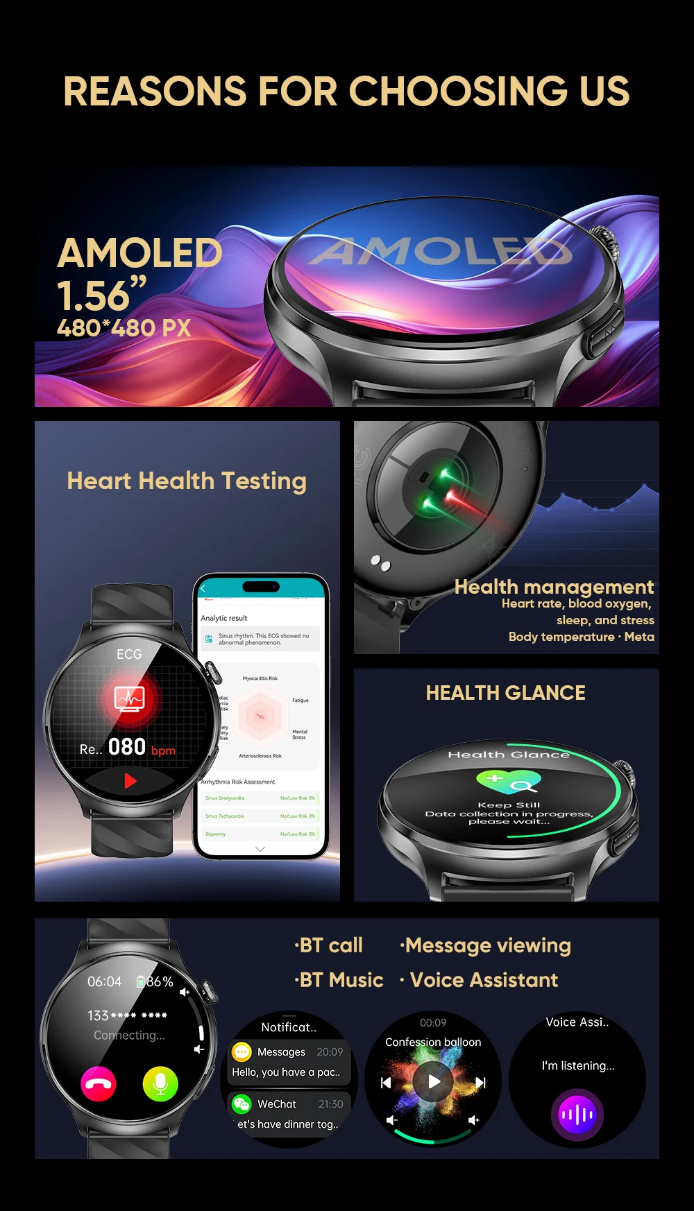 Chinese factory supplier supply  2025 Mt600 Relojes Round Smartwatch 1.56inch Amoled Bt Call Heart Rate Blood Oxygen Blood Pressure Monitoring Sport Smart Watch - Buy Health Smart Watch 2025 Smart Watch