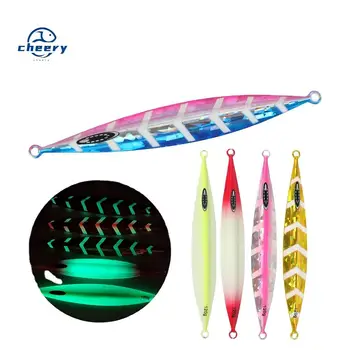 CHEERY Slow-Rolling Iron Plate Metal Artificial Hard Bait Lure Without Hooks for Sea& Boat Fishing Night-Glow Targeting Mackerel – Metal Jig – view 2