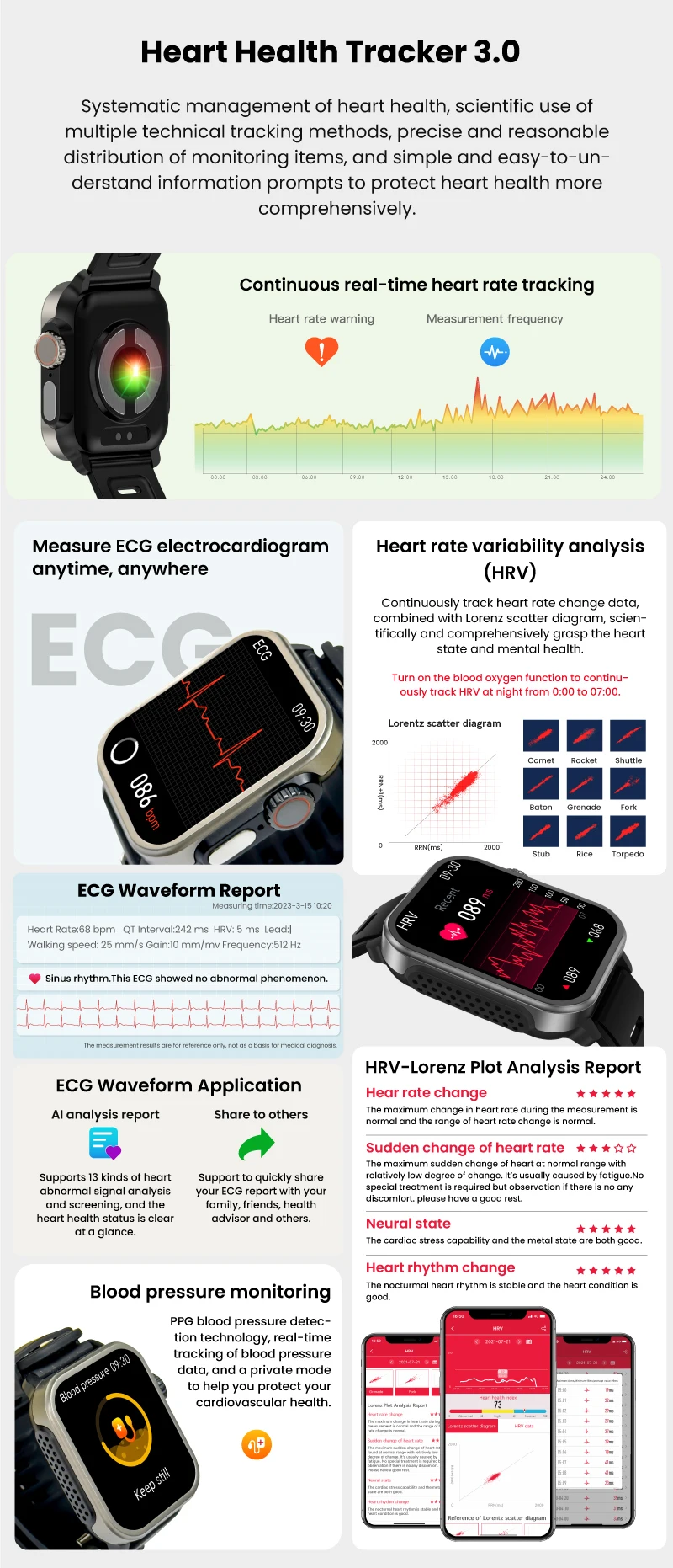 VALDUS VEE Smartwatch - ECG Health & Sports Watch