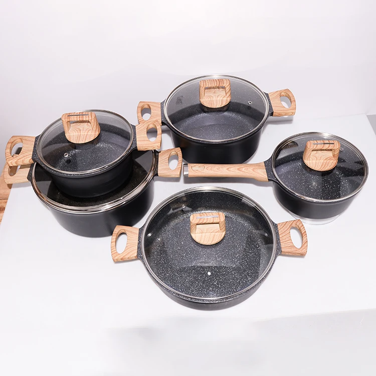 5 Pcs алюминиевая кастрюля для готовки покрытия с антипригарным покрытием мрамора форма жарки яиц в виде