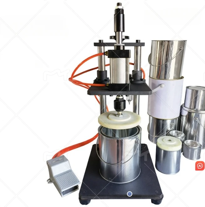 Iron Cap Machine 5L Pneumatic Paint Can Capping Machine New Condition Small Iron Can ...