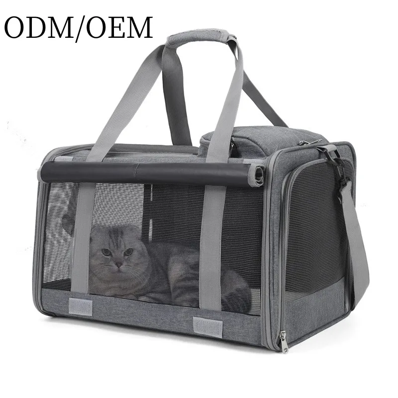 Portable Cat Carrier Bag with Breathable Mesh Panels Versatile Single Shoulder Handheld Pet Travel Tote Outdoor Use