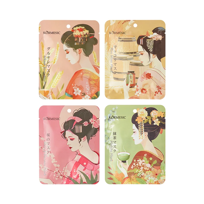 KORMESIC 25ml Bran Whitening Antioxidant Facial Mask Matcha Oil Control Cherry Blossom Anti-Acne Moisturising Rice Wine Sheet