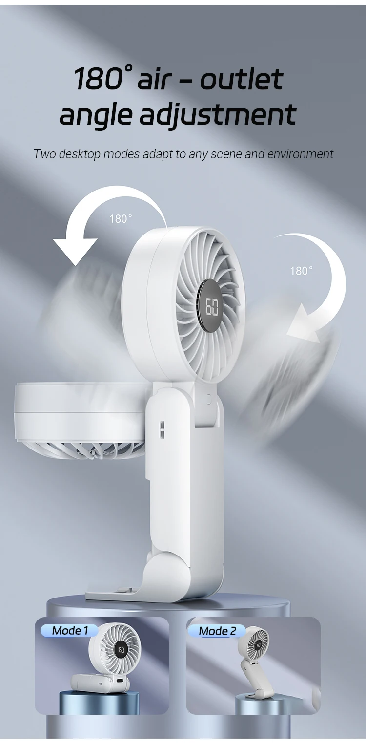 product new electric hand fan portable 5 gears air cooling handheld foldable wearable fan usb rechargeable mini ventilador cooler-3