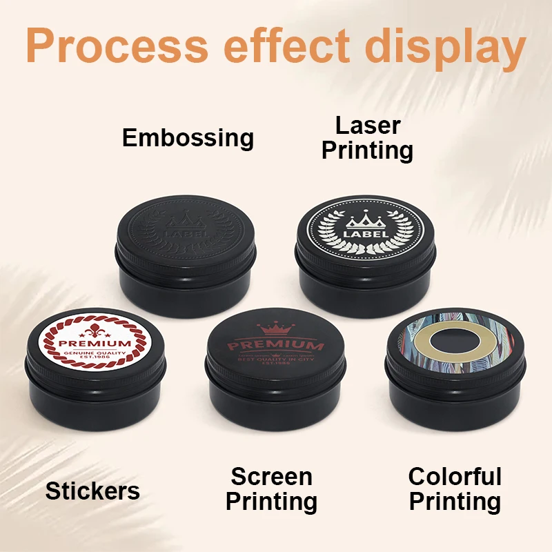 Blue Black Aluminum Jars Metal Paint Cans Food Grade Round Tin Box For Candy Chocolate Dry Food