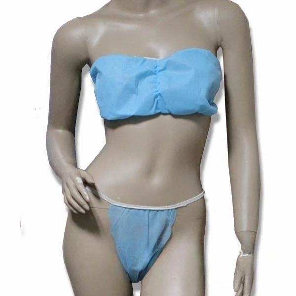 Nonwoven Women Disposable Bras And Panties Set Individually Wrapped