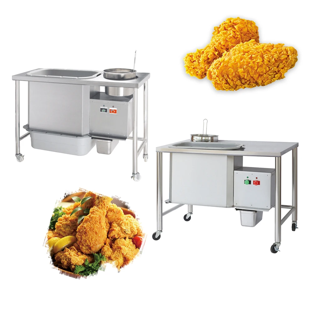 Chicken Breading Table Powder Machine Catering Equipment Breading Stainless Steel Chicken Wrapping Powder Table