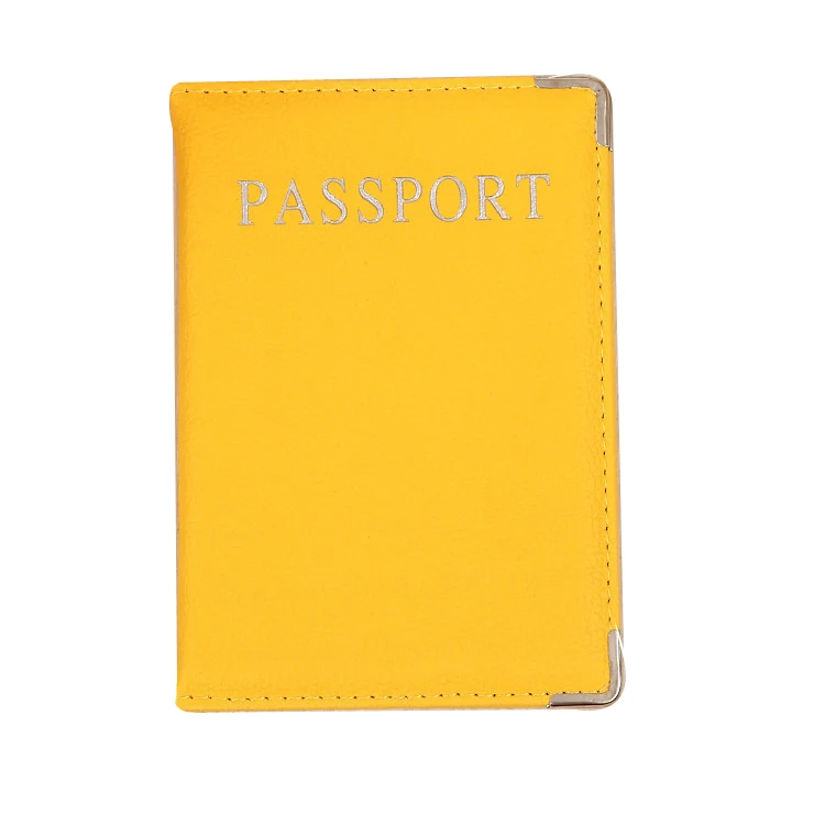 9-Color PU Leather Card Holder Silver Foiled Passport Case with 9-Color Silver Foiled Cover Durable Travel Organizer