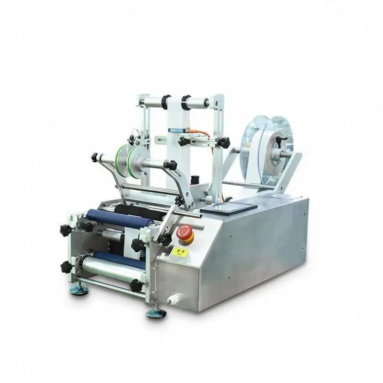 Electric Semi-Automatic Manual Labeling Machine for Glass Plastic Bottles for Food Beverage Packaging Core Components Motor PLC