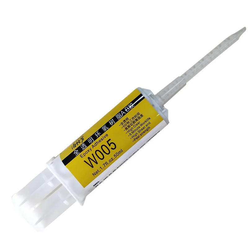 China Factory Hot Selling 5 Minutes Quick Dry 50ml Epoxy AB Glue with Glue Gun Epoxy Resin Transparent 1:1