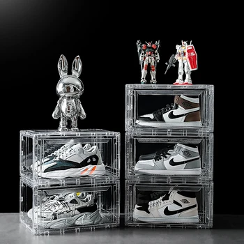 Magnetic Stackable Foldable Plastic Transparent Clear Shoe Container ...