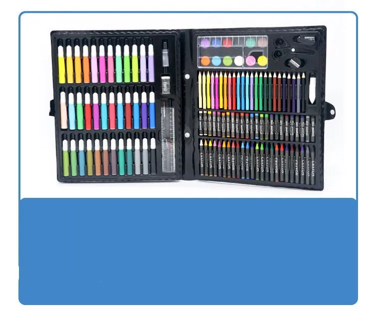 Wholesale 150pcs School Kids Painting Draw Art Set Supplies Stationery Crayons Watercolor Colored Pencils
