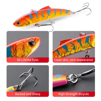 Cheery Hot Sale VIB Fishing Lure 7cm 14g Shake Sinking Artificial Bionic Bait Hard Lure Hard Plastic Bait Fishing Lure with Hook – Hard Lure – view 5