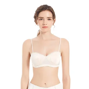 Direct Factory Wholesale Women's Cotton Lace Bra One-Piece Adjustable Back Button Comfortable Sexy Embroidered Women's