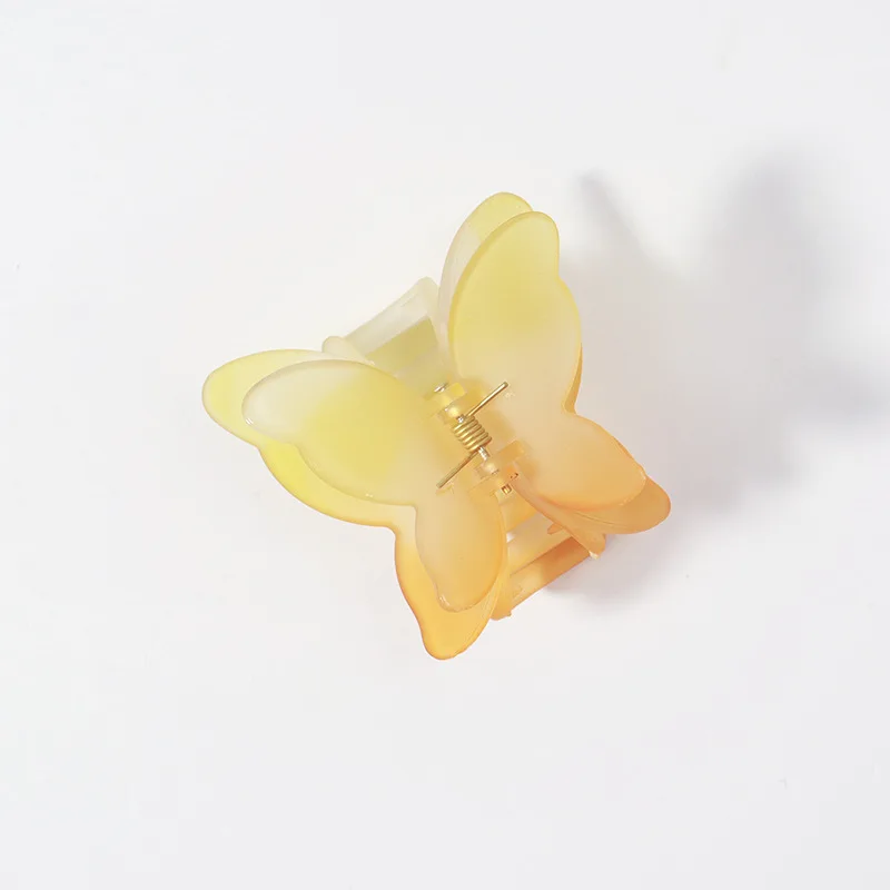 Пластиковый зажим для волос в виде бабочки новый градиентный цветной мини-зажим заколка украшения головной убор оптовая